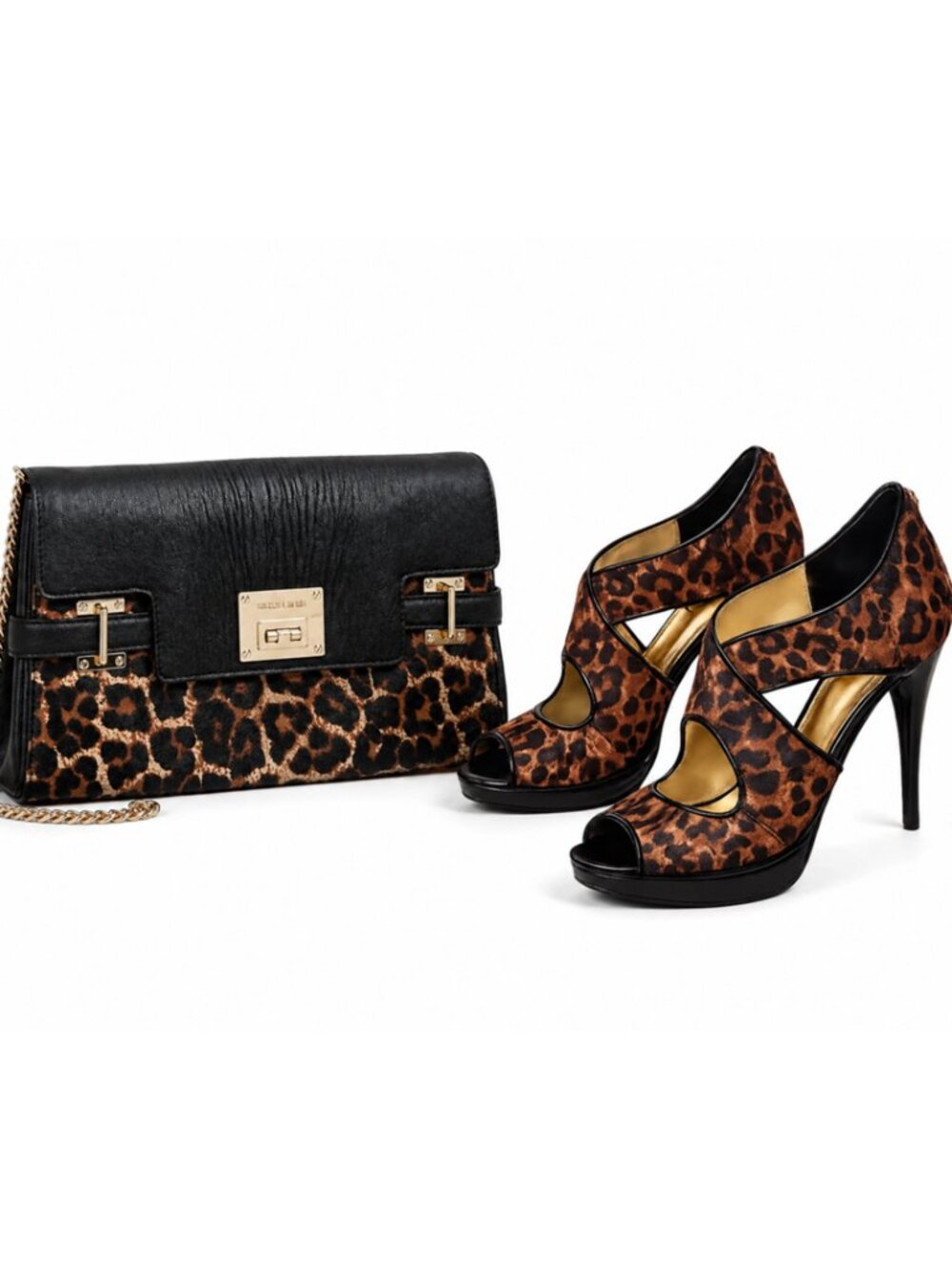 SET -Michael Kors Leopard Heels + Bag – $265
